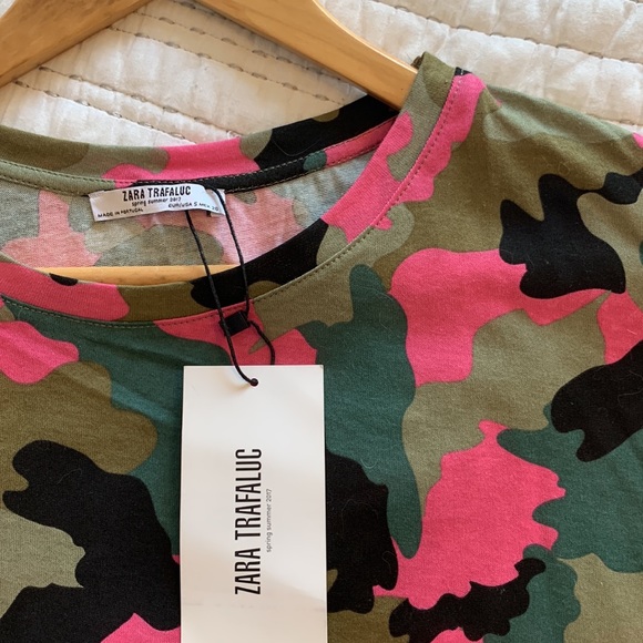 NWT Zara Trf oversized camouflage t-shirt. - Picture 3 of 6